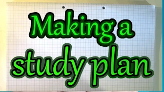 How Make a Study Plan